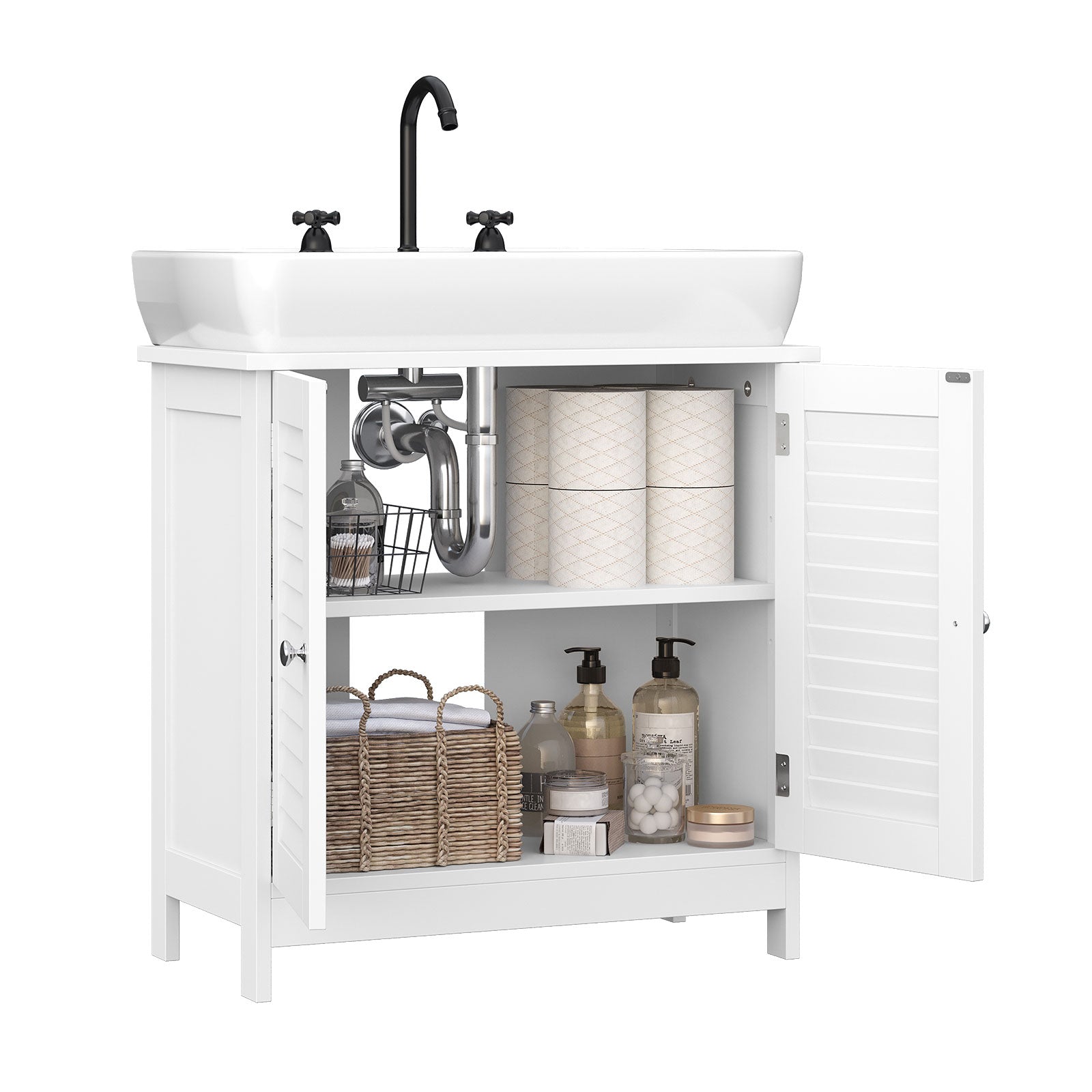 WASHBASIN Under Case - Badrumsmöbler - 60 x 30 x 60 cm - Skandinavisk design - Matt White