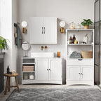 Tvättmöbler - extra långt basskåp - badrumsmöbler - vitt