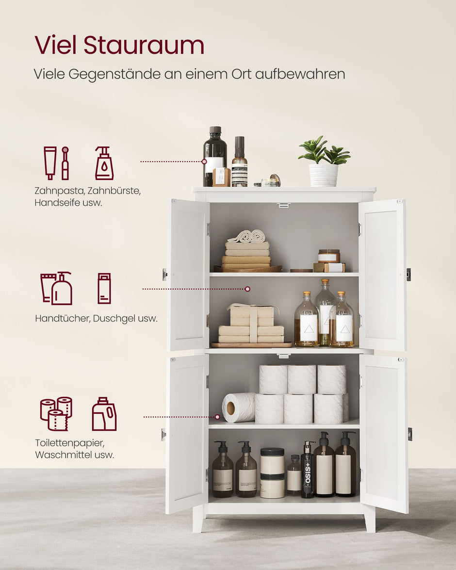 Badrumsmöbler – 4 dörrar – klassisk vit