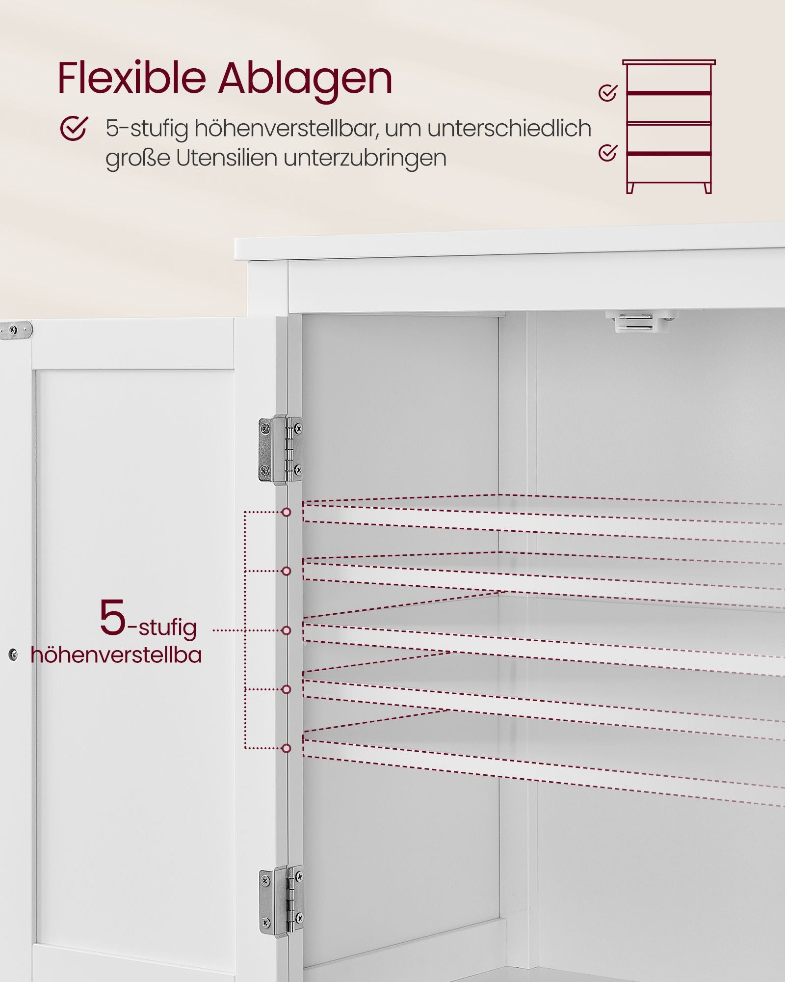 Badrumsmöbler – 4 dörrar – klassisk vit