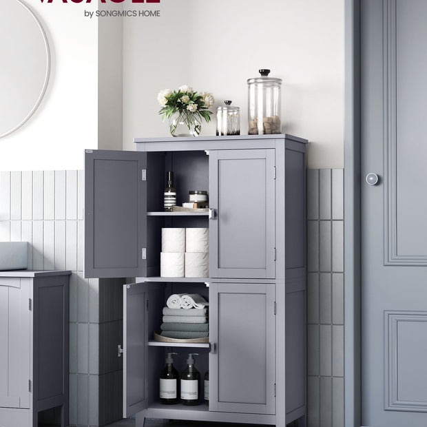 Köksskåp – med 4 luckor och justerbara hyllplan – vit