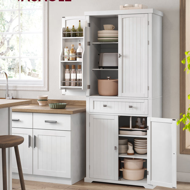 Köksskåp – med hyllor och lådor – Vit