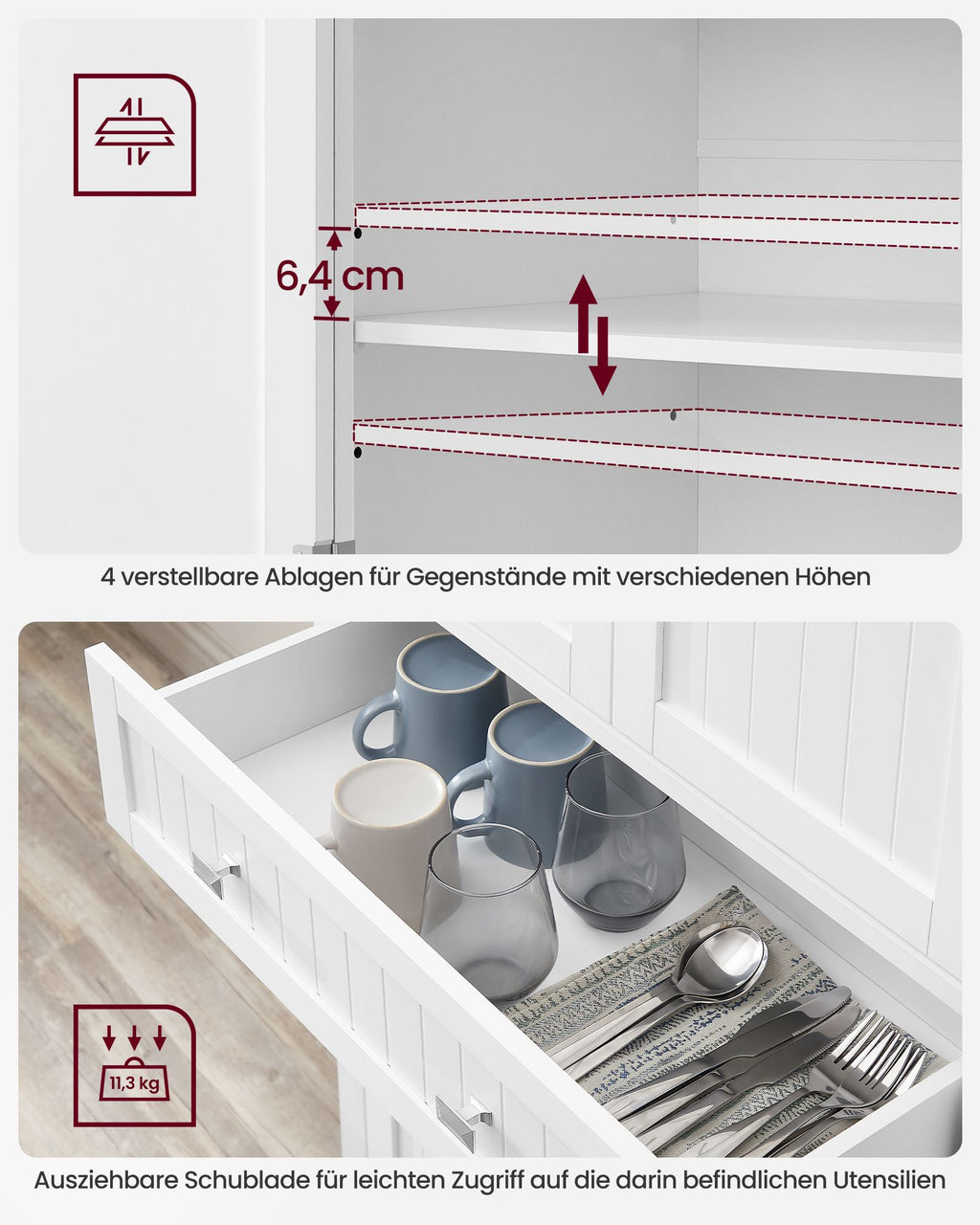 Kökskåp - med hyllor och lådor