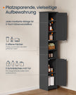 Badkamerkast – Smal en Hoog – 2 Deuren – Verstelbare Planken – 30 x 30 x 170 cm – Inktzwart