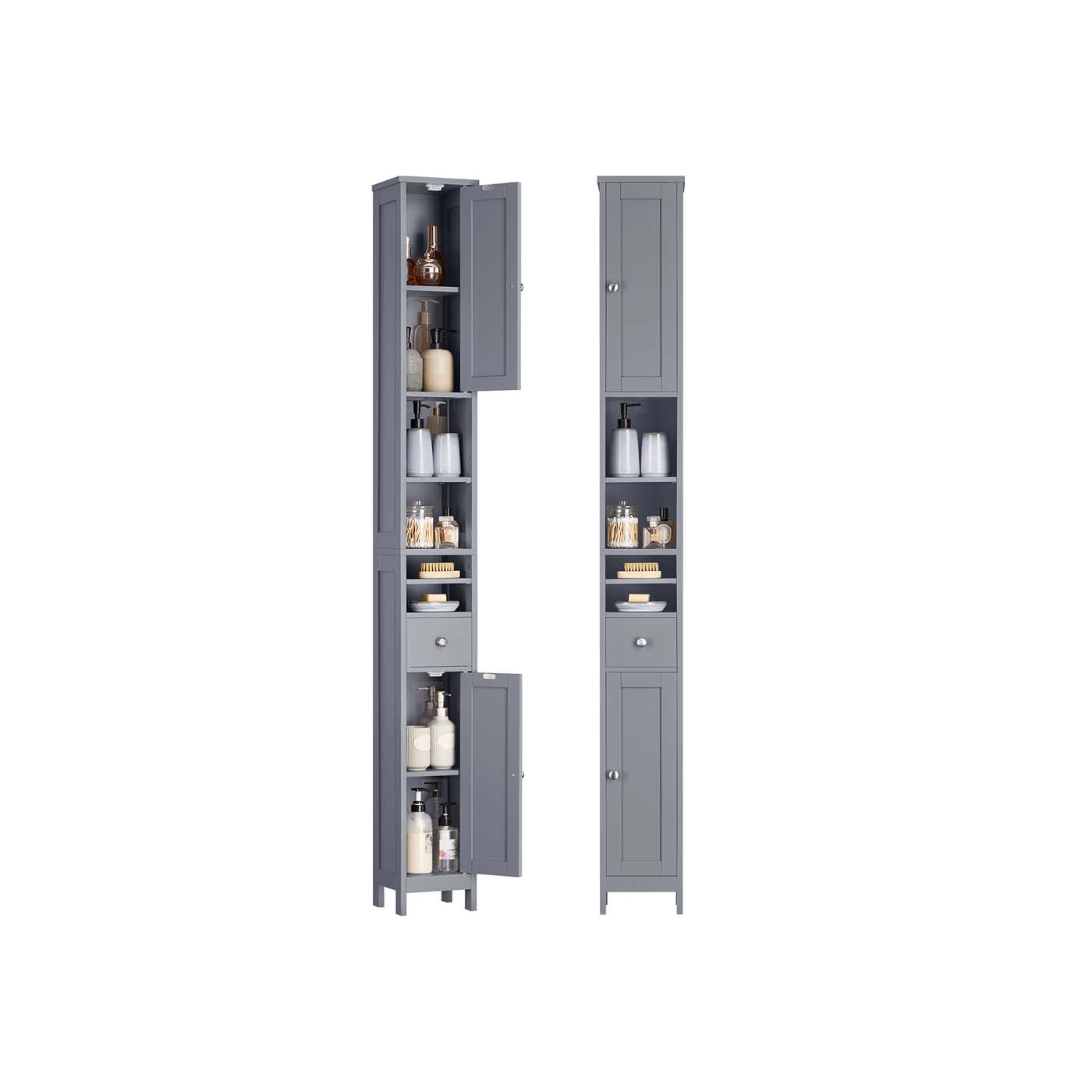 Badrumsskåp - Justerbara hyllor - Öppet - Modell 2