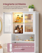 Badrumsskåp – Med hyllor, lådor och öppna fack – Vit – Badrum