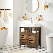 Tvättställsskåp - Vintage look - Träskiva - Brun-Svart