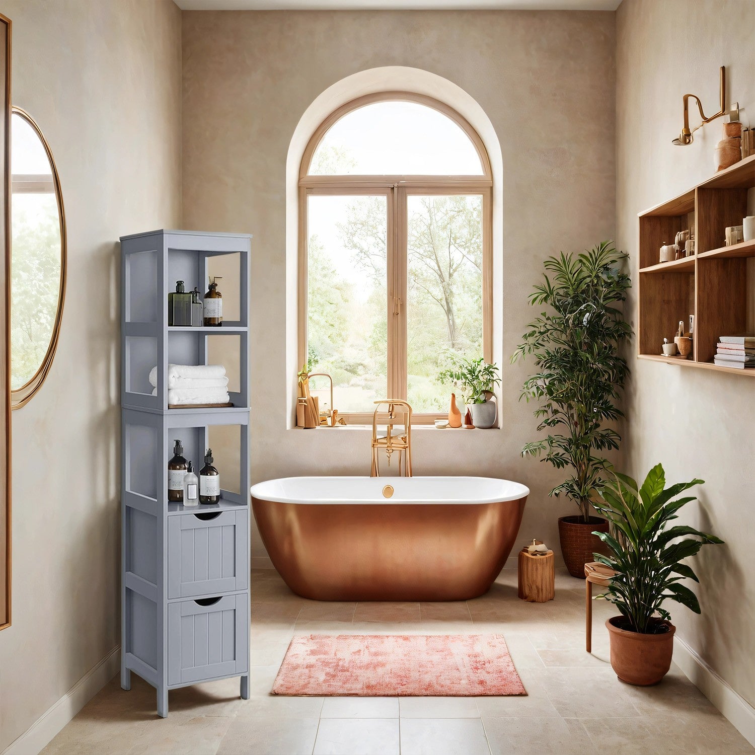 Badrumsmöbler - fristående skåp, elegant design