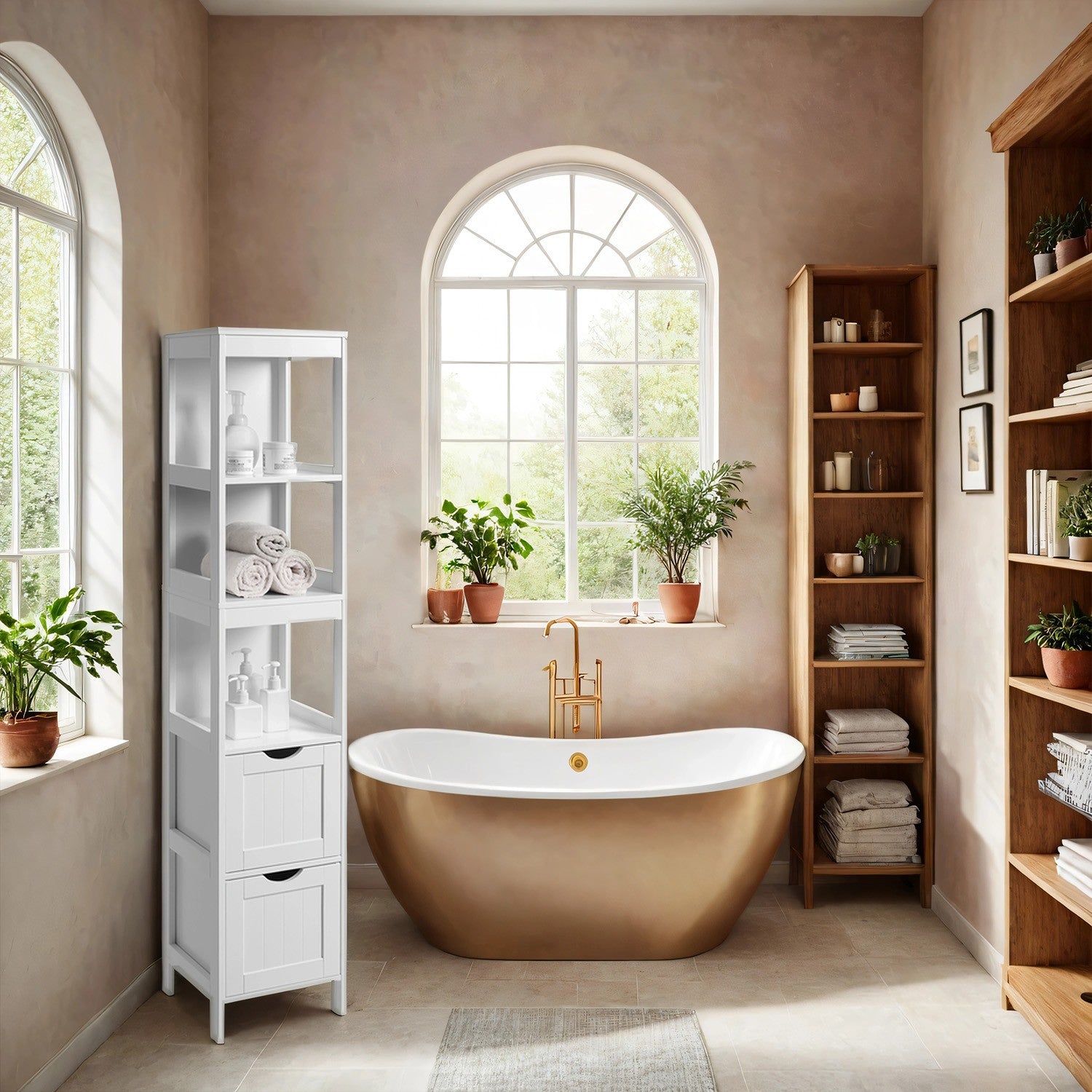 Badrumsmöbler - fristående skåp, elegant design
