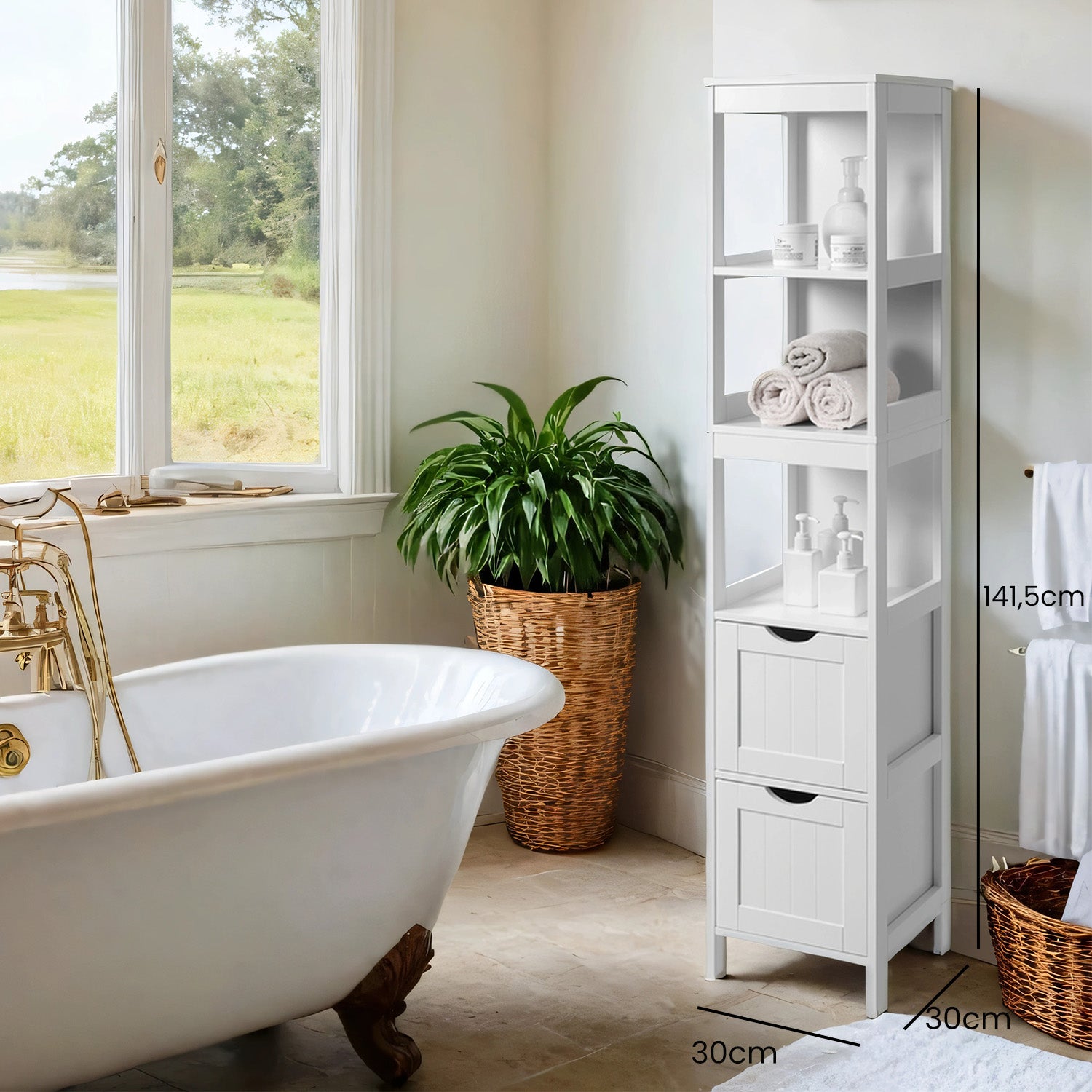 Badrumsmöbler - fristående skåp, elegant design