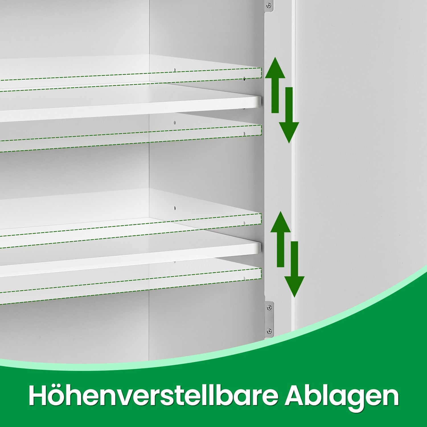Badrumsmöbler, badrumsmöbler med 2 dörrar, 2 justerbara hyllor