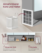 Badrumsmöbler - med uttag och 3 dörrar - Wolkwit och Pigeon Gray