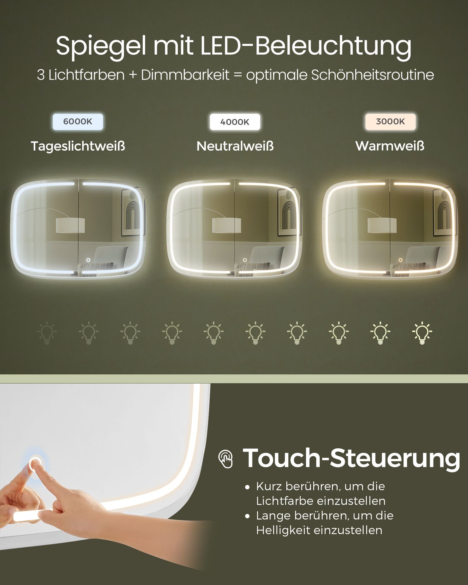 Spegelskåp - med bläckbelysning