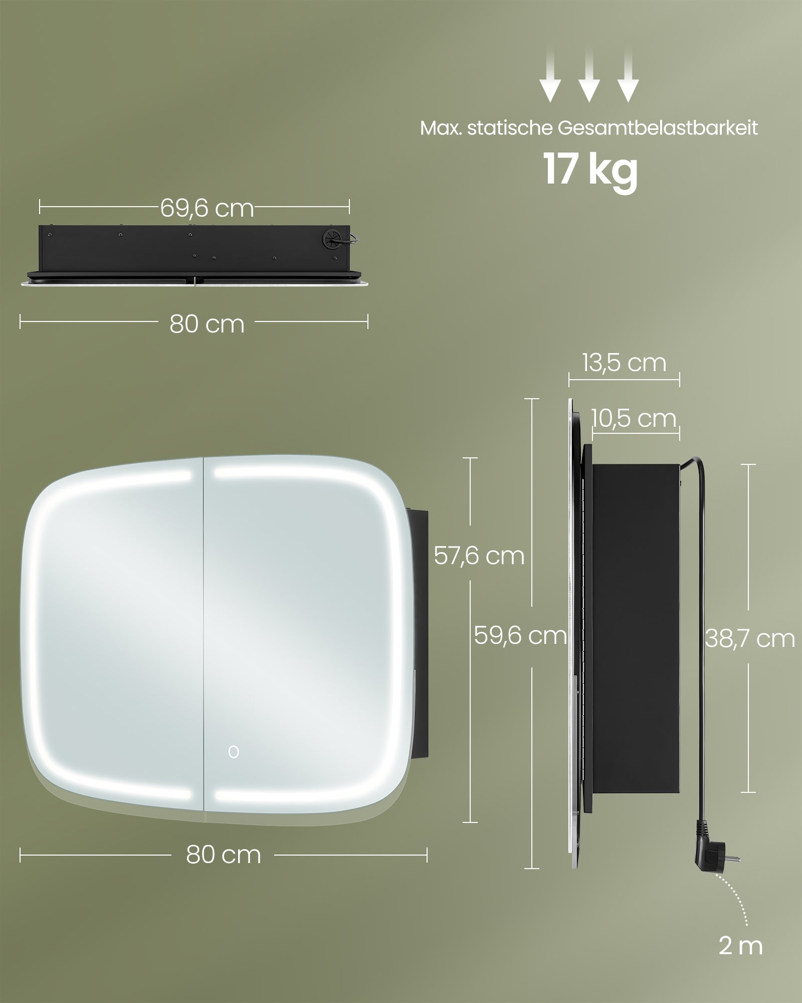 Spegelskåp - med bläckbelysning