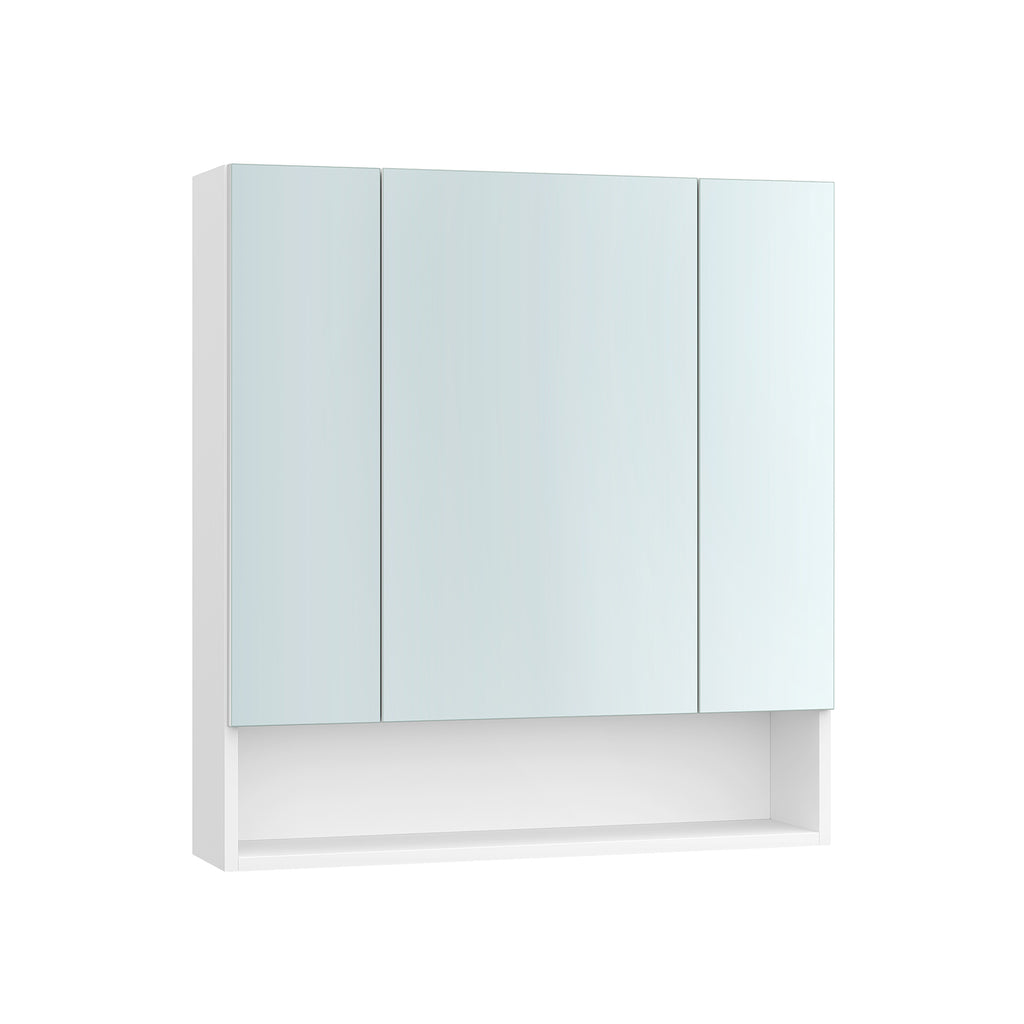 Badrumsskåp - med 3 dörrar - 16,5 × 70 × 75 cm - Wolkwit