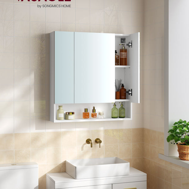 Badrumsskåp – 3 luckor – molnvit