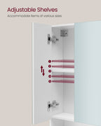 Badrumsskåp - med 3 dörrar - 16,5 × 70 × 75 cm - Wolkwit