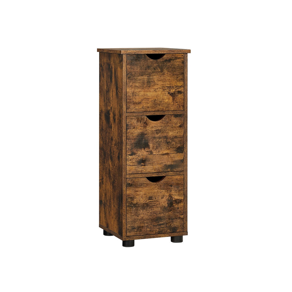 Badrumsskåp – 3 lådor – Vintage brun