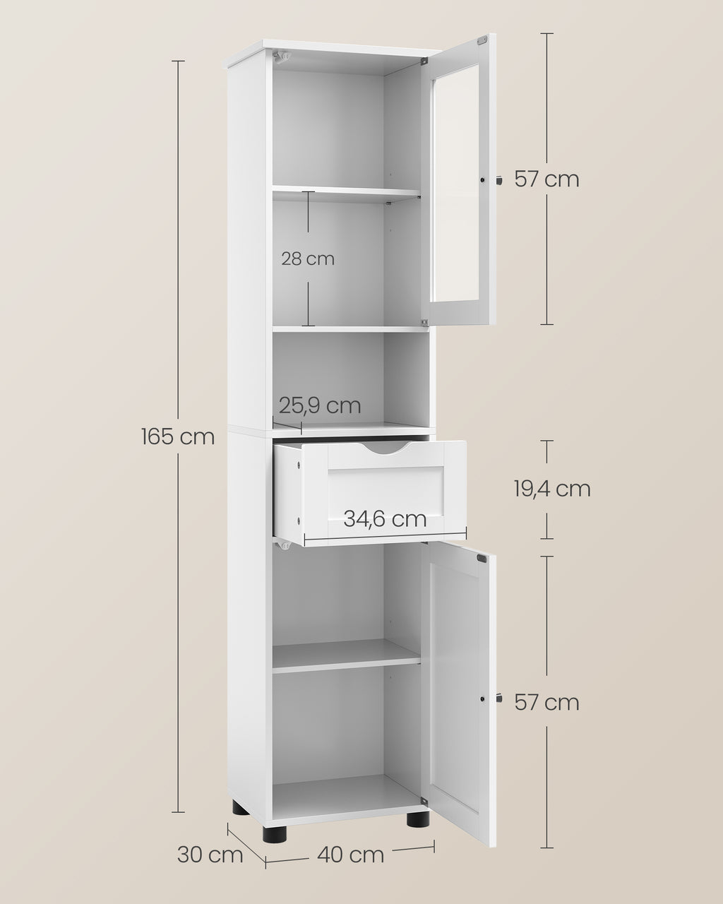Badrumsmöbler - Öppet bang - Space -Saving