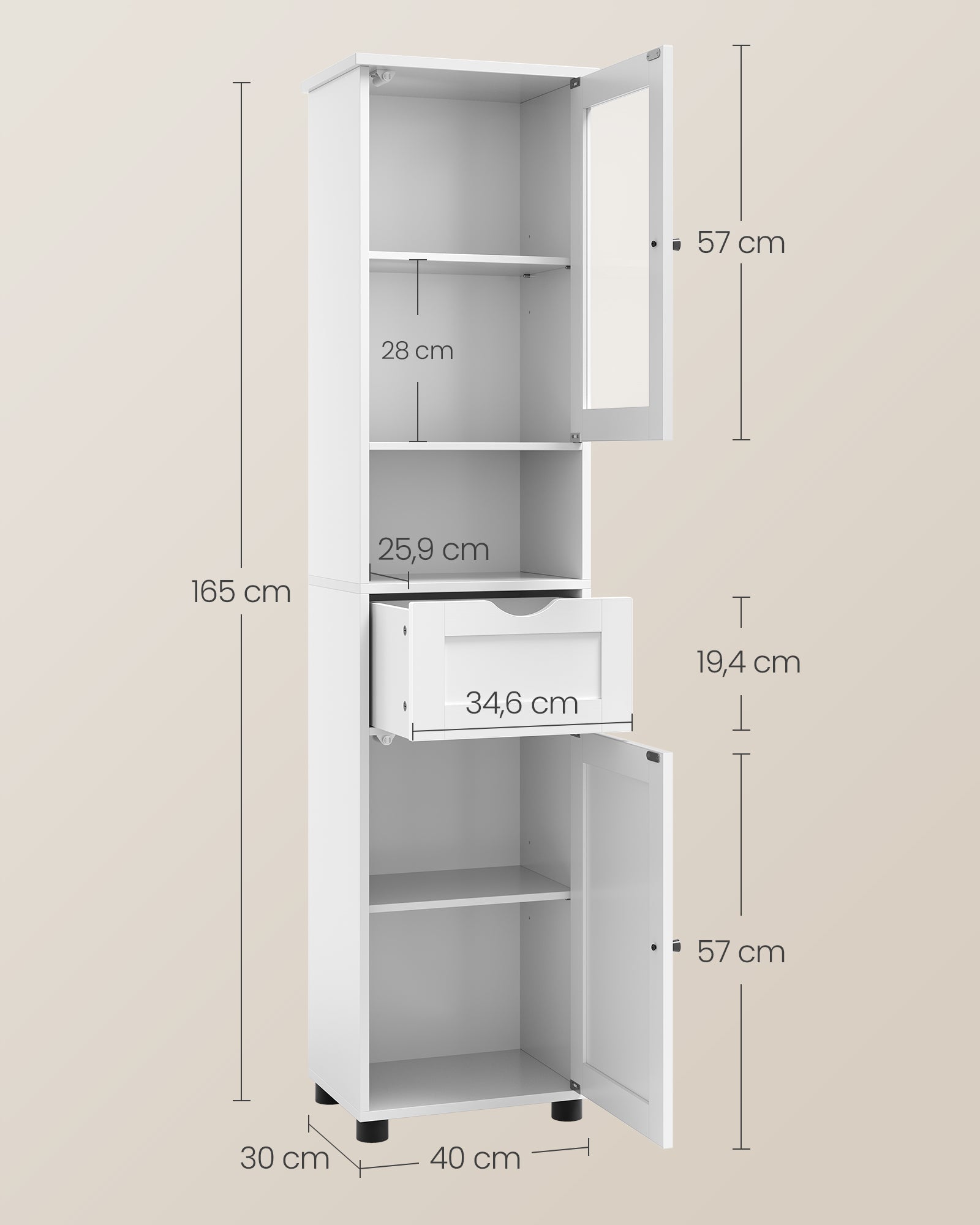 Badrumsmöbler - Öppet bang - Space -Saving
