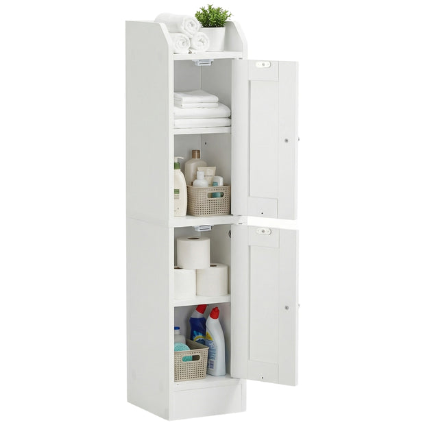 Kast - 20 x 18 x 80 cm - met verstelbare planken - Wit - maximaal 25 kg draagkracht
