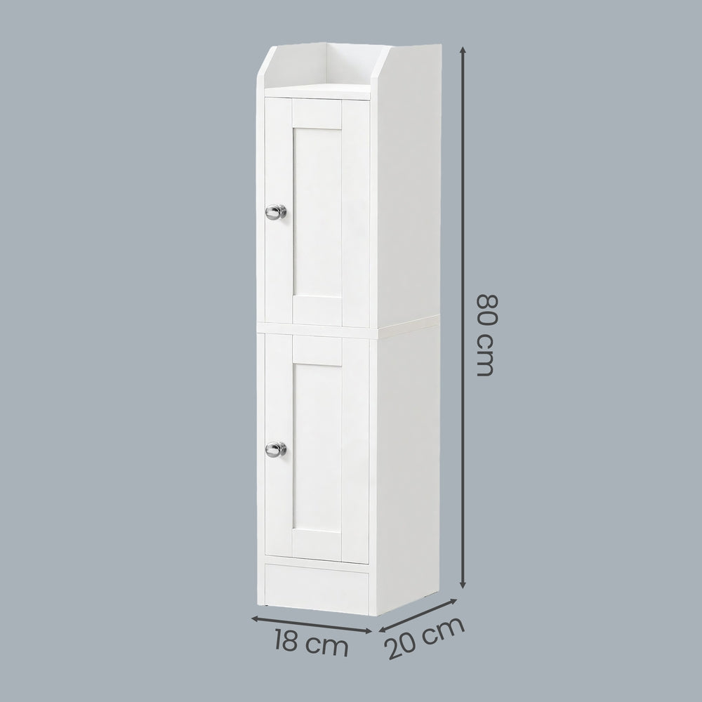 Kast - 20 x 18 x 80 cm - met verstelbare planken - Wit - maximaal 25 kg draagkracht