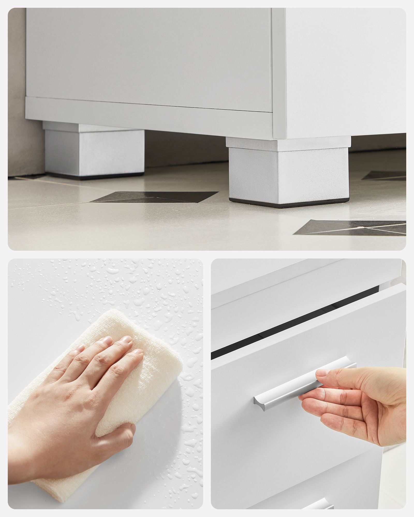 Tvättmöbler - badrumsmöbler - med 3 lådor - vita