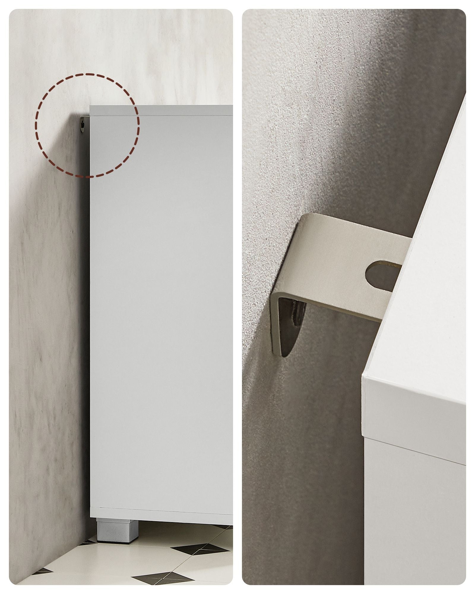 Tvättmöbler - badrumsmöbler - med 3 lådor - vita