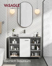Badrumsmöbler – justerbara hyllor – Dove Grey-Cloud White