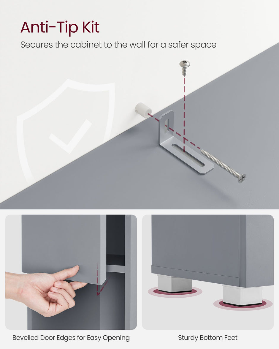 Badrumsskåp – 30 x 30 x 170 cm – mystisk grå