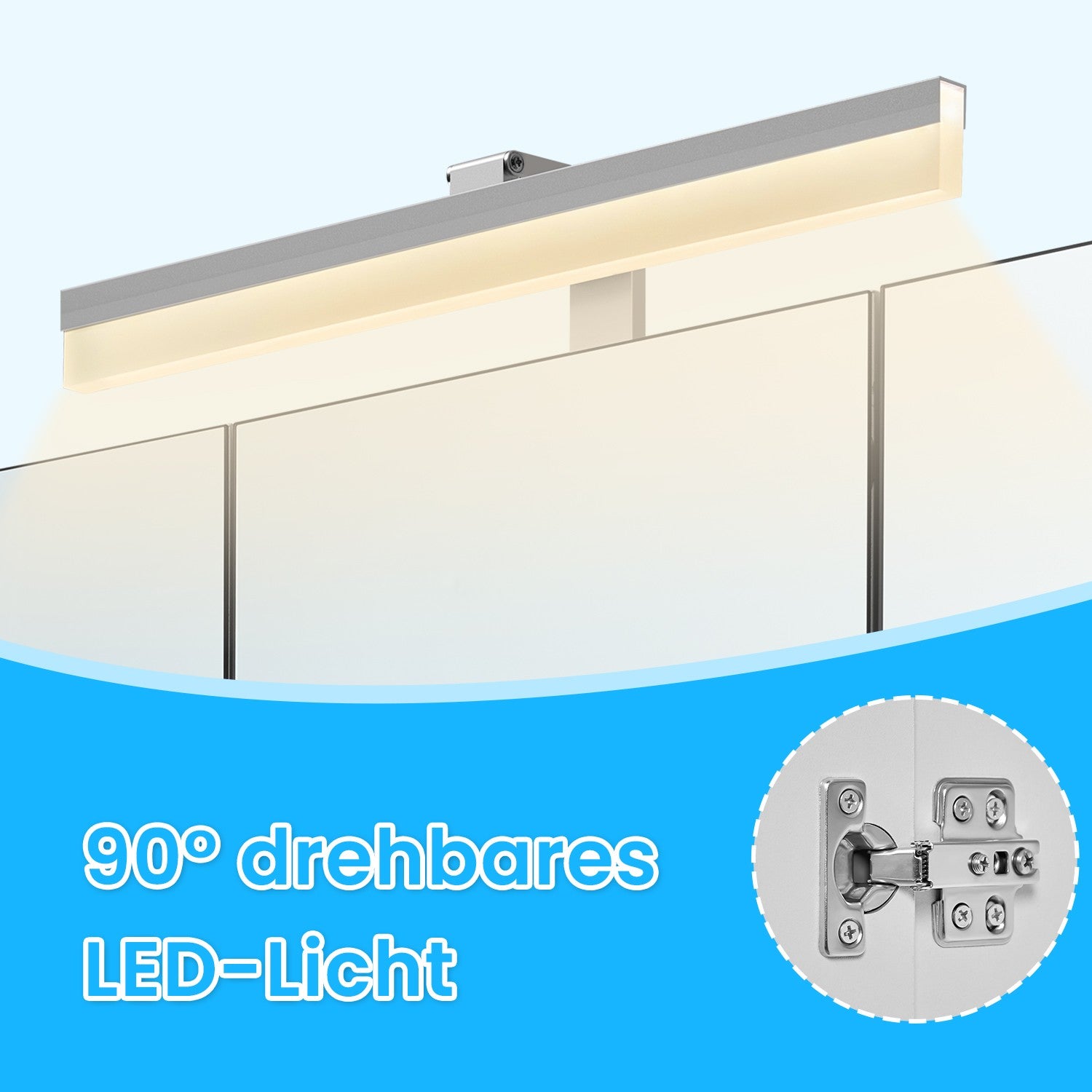 Badrumsmöbler med LED -belysning, uttag, hängande korg