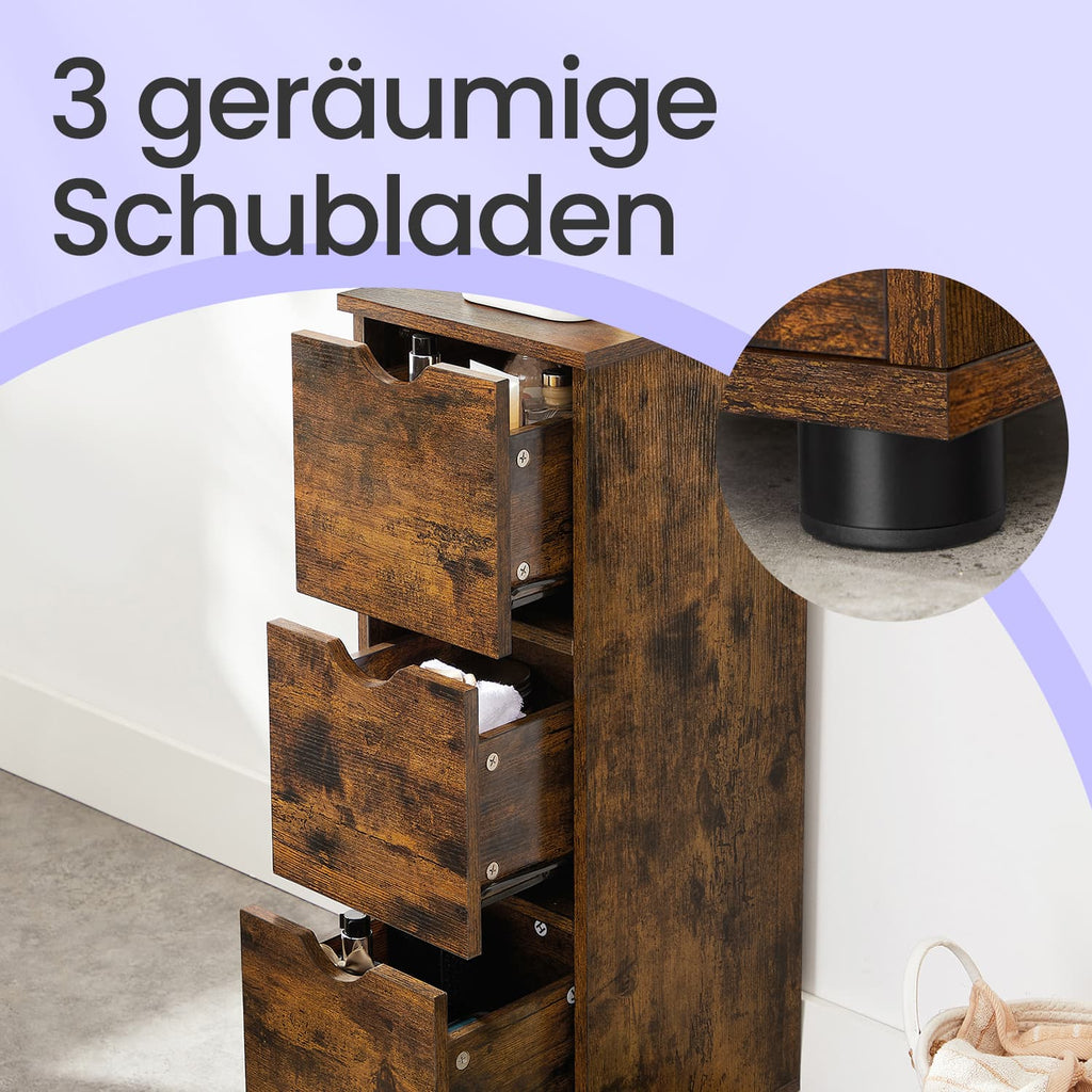 Badrumsmöbler, förvaringsskåp, med 3 lådor