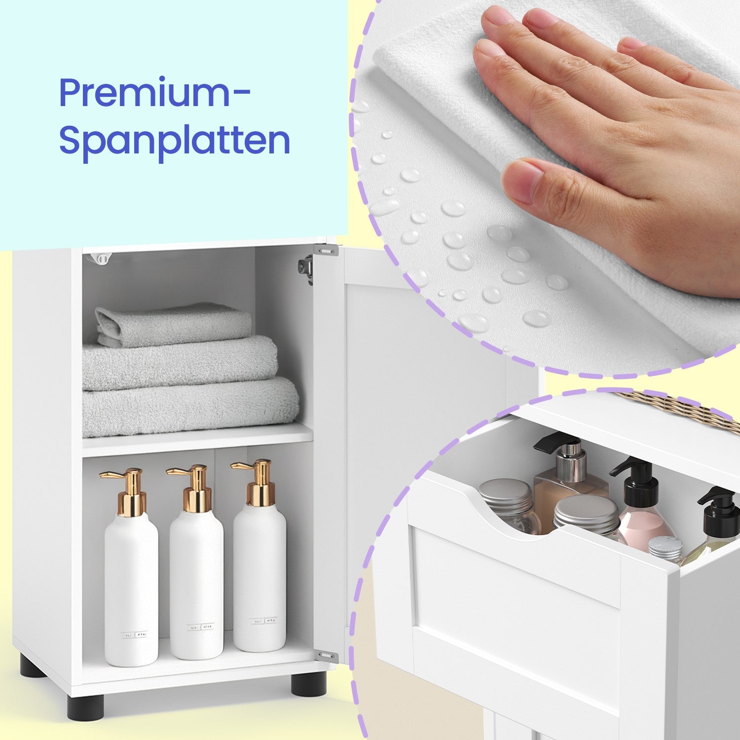 Badrumsskåp, badrumsskåp, högt skåp