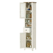 Badkamerkast - Landelijke Stijl - Smal - 171 cm Hoog - Witbruin
