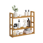 Badställ med 3 justerbara hyllor - 15x60x54 cm - kaffebrunt
