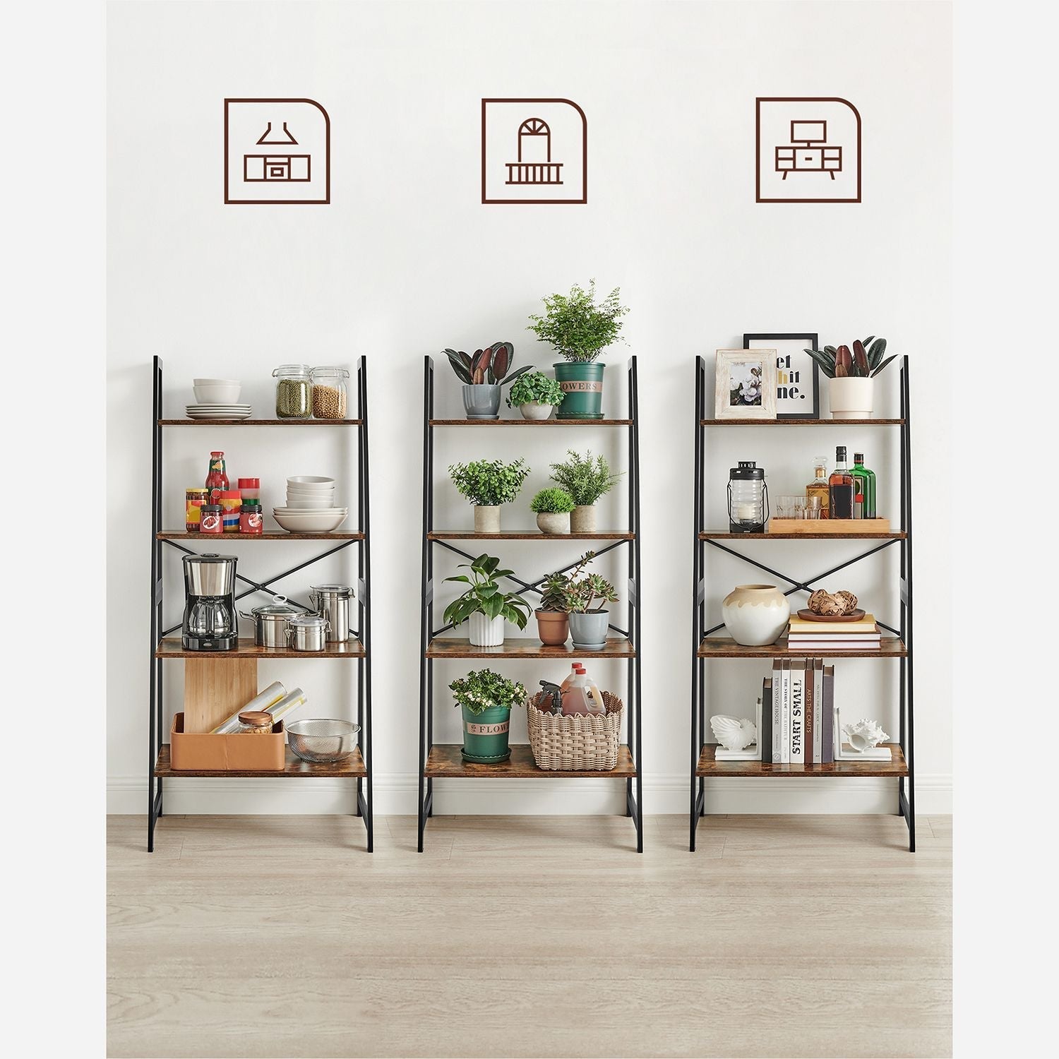 Stegbräda – Industriell design – Bambu – Vintage brun / Svart