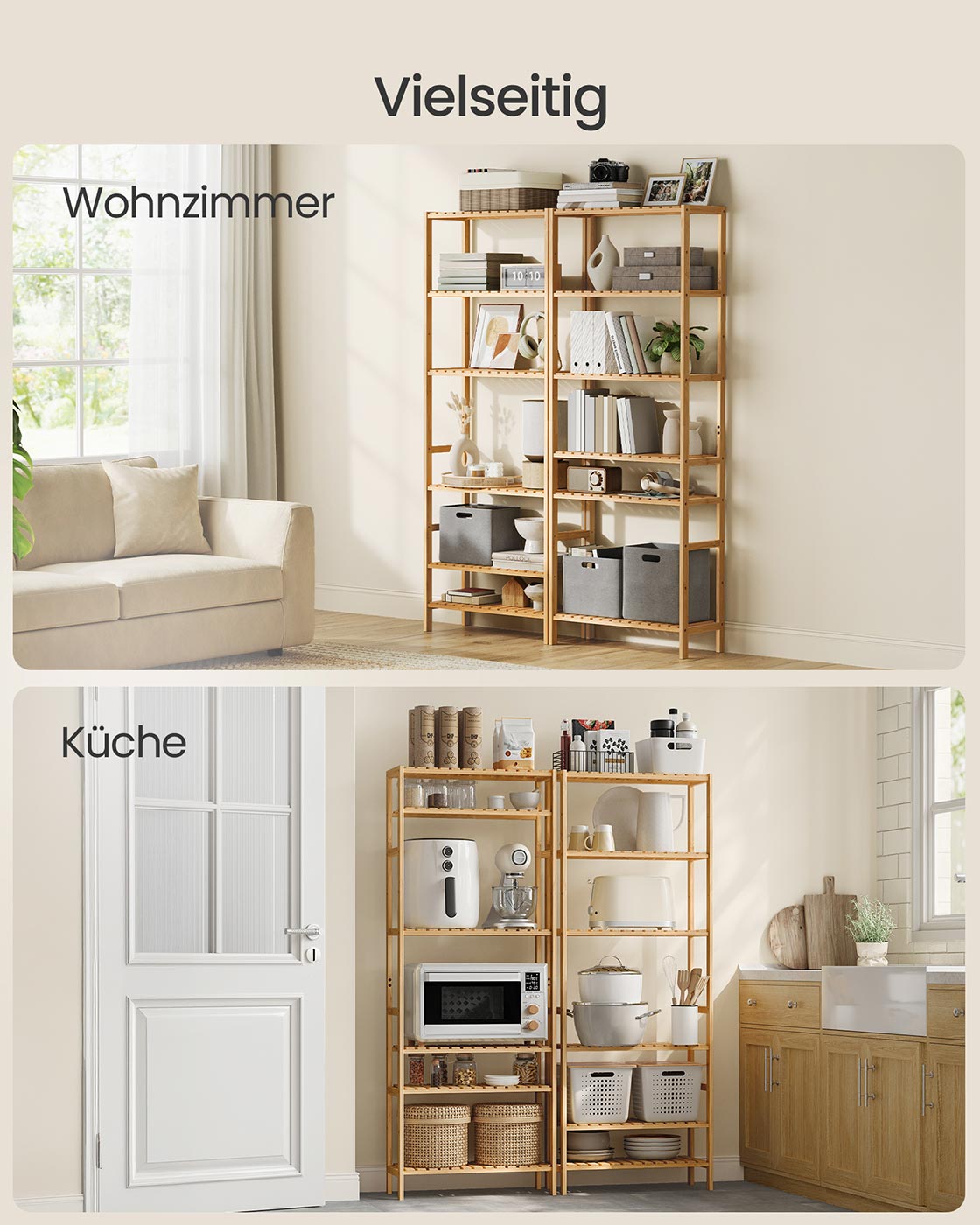 Bambuplank med sex nivåer