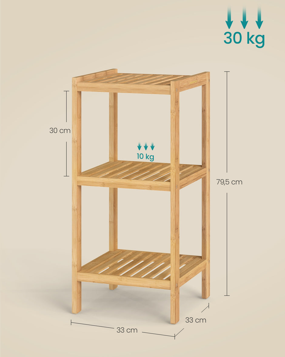 Badkamerrek - Bamboe - Smal - 79 cm - Naturel Beige