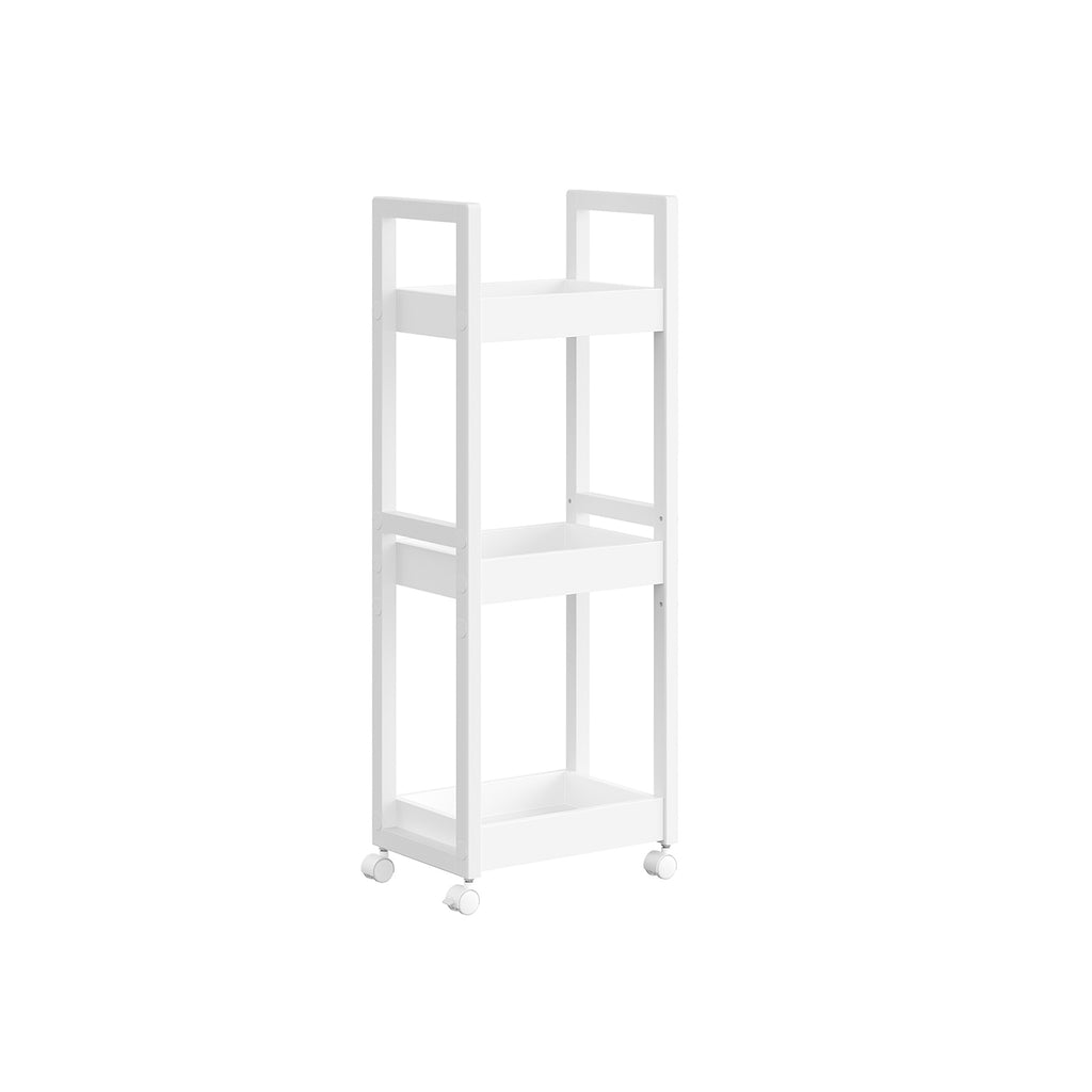 Badrumshylla - med 3 nivåer - smal - Space -Saving - White