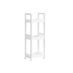 Badrumshylla - med 3 nivåer - smal - Space -Saving - White