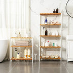 Shoe Rack - Bamboo Shoe Shelf - Också som ett växtställ eller badrumsställ - vitt