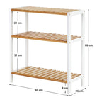 Shoe Rack - Bamboo Shoe Shelf - Också som ett växtställ eller badrumsställ - vitt