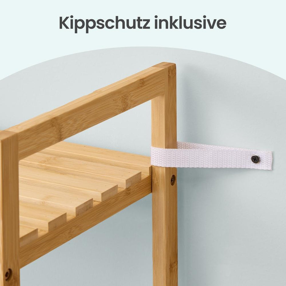 Badkamerrek - Bamboe - 6 Verstelbare Planken - 173 cm - Naturel