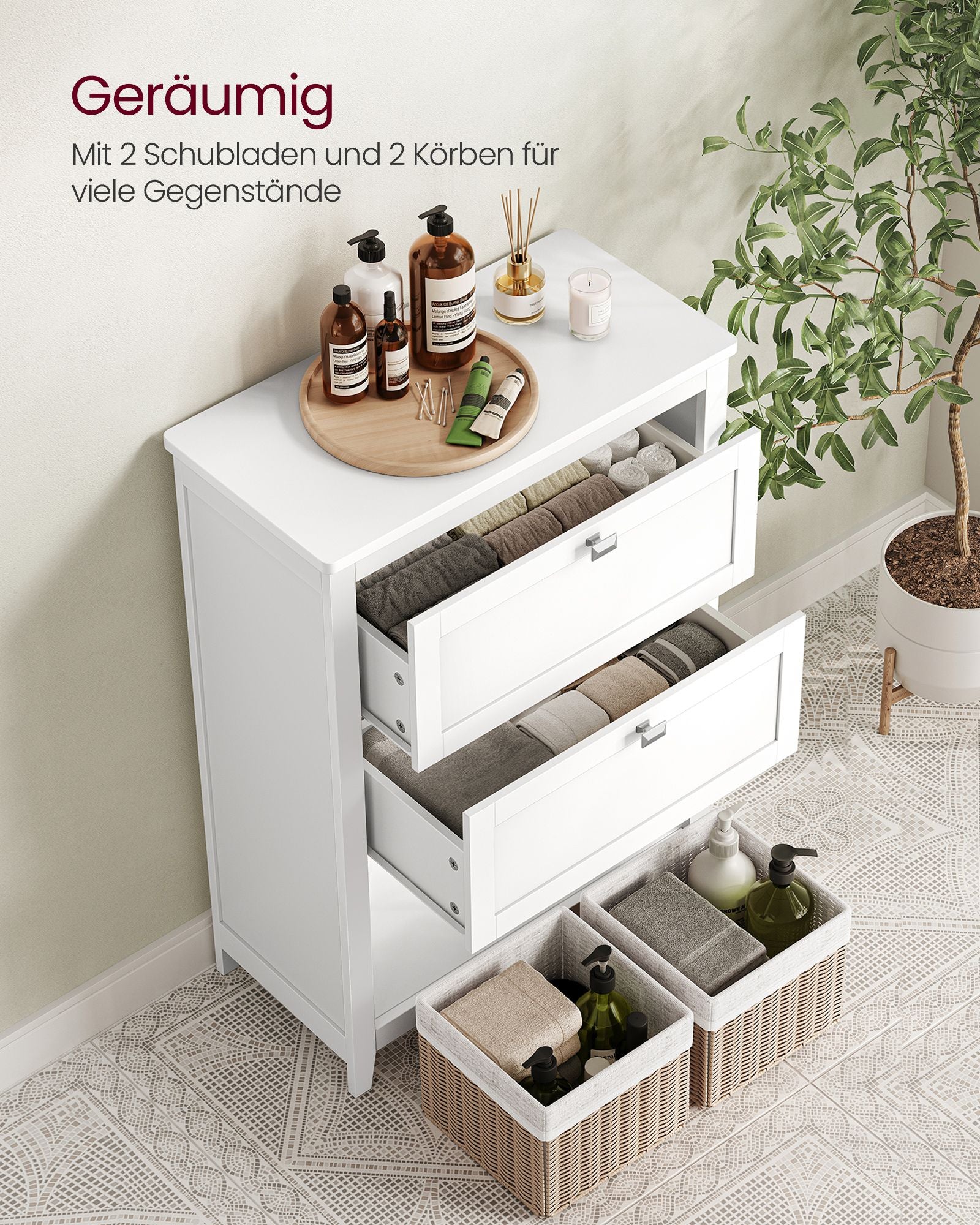 Badrumsmöbler - med justerbara distributörer - Wolkwit