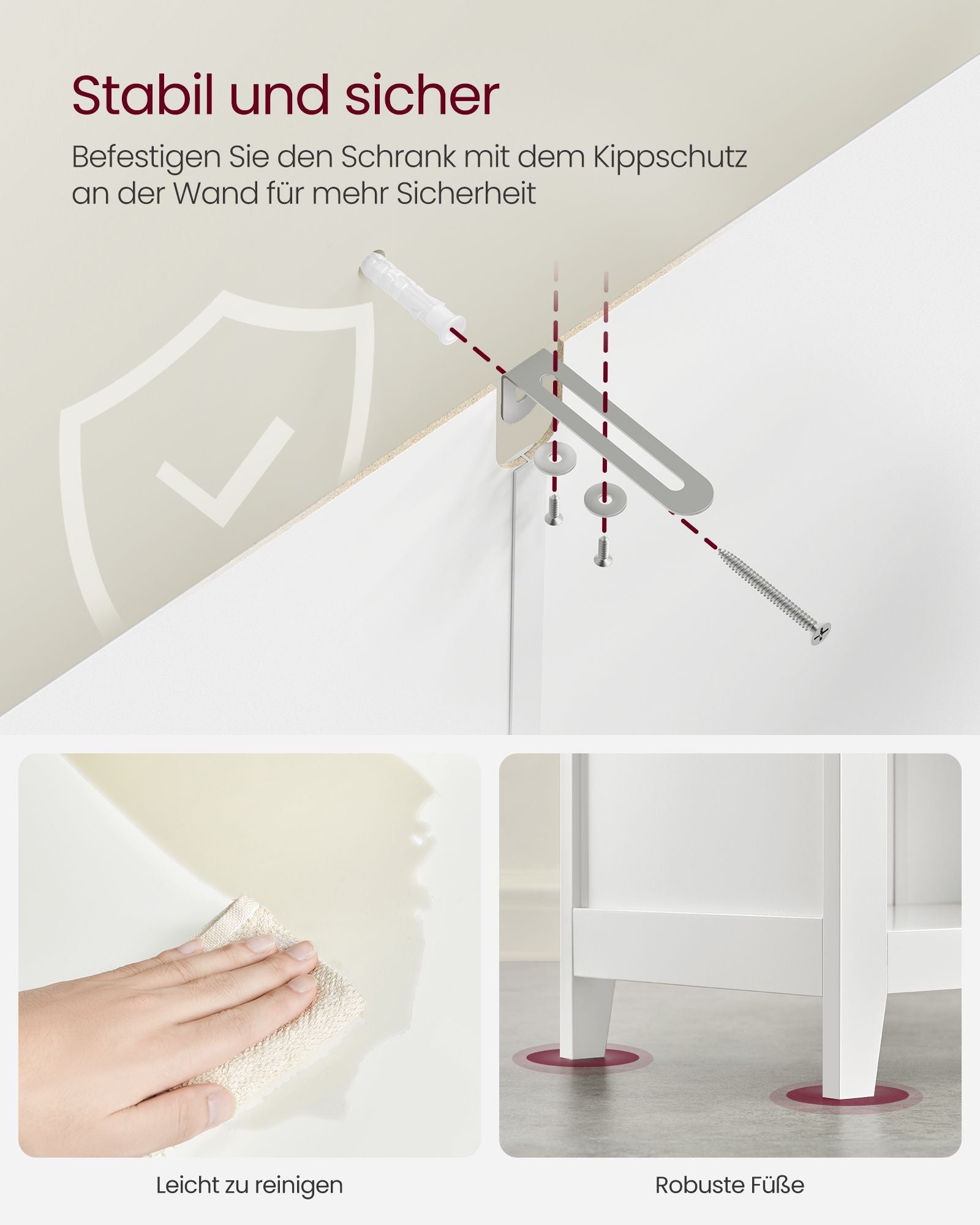 Badrumsmöbler - med justerbara distributörer - Wolkwit
