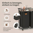 Wasmand - Met Meerdere Vakken en Deksel - Zwart-bruin - 72,4 x 33 x 79,5 cm