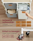 Tvättkorg med 3 fack - Snygg design - Naturlig beige-duva grå-krämvit