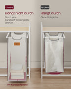 Tvättkorg 3 banor naturlig beige duva grå grädde vit