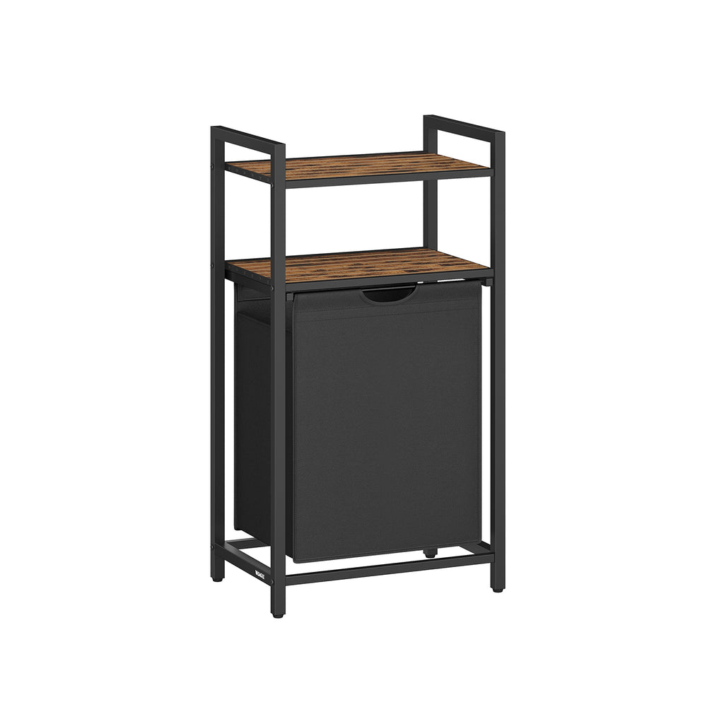 Tvättkorg med 2 hyllor 65 liter vintage brunsvart
