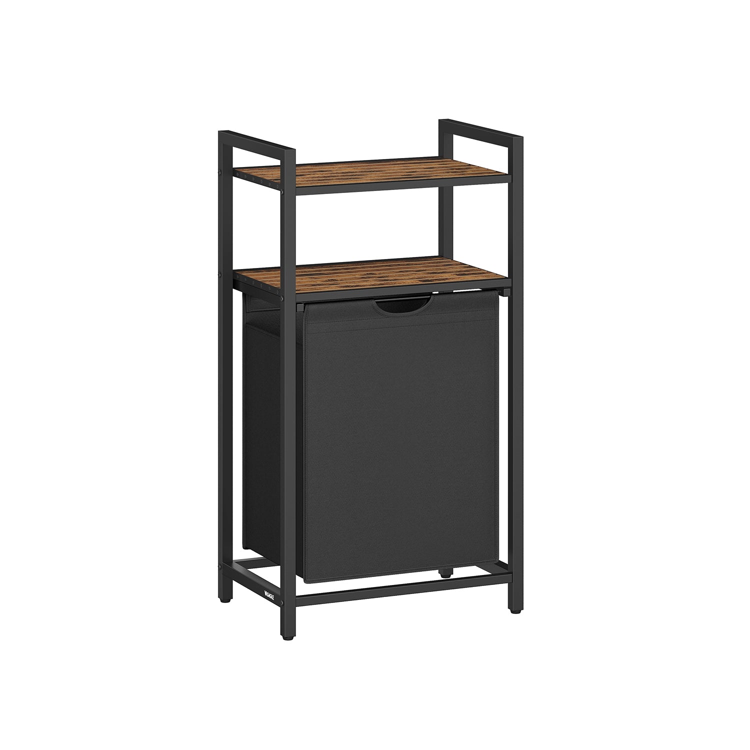 Tvättkorg med 2 hyllor 65 liter vintage brunsvart